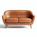 Canapé en cuir marron 155 x 75 x 70cm pour salon moderne