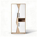 Armoire moderne en bois et panneaux blancs 180 x 80 x 40cm pour rangement