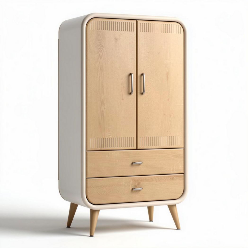 Armoire en bois avec deux portes et deux tiroirs dimensions 80 x 40 x 150cm